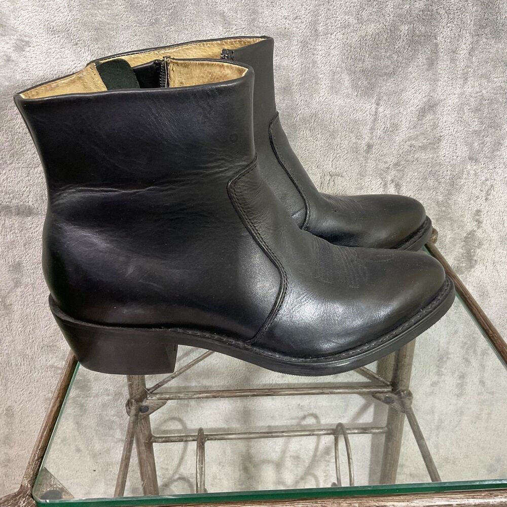 Durango Mens Western Side Zipper Ankle Boots Size 9.5 EE Black Leather